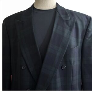 Mens Vintage Tartan Plaid Sport Coat 46R  US Size WESTMINSTER Wool Blazer Jacket